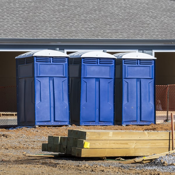 how often are the porta potties cleaned and serviced during a rental period in Mikana